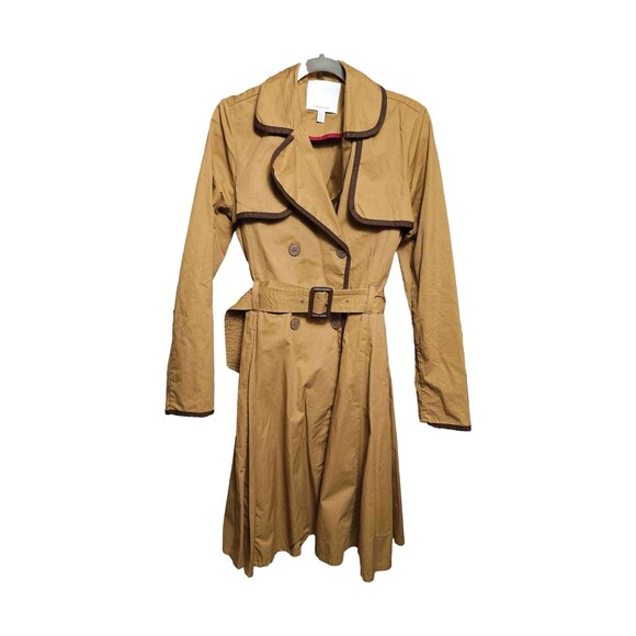 Anthropologie Ett Twa Marley Trench Tan Brown Belted Jacket Coat Size 8 - Picture 5 of 8